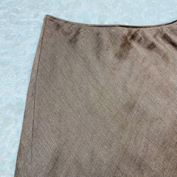 Eileen Fisher Brown Linen Midi Flare Skirt Large - Picture 2 of 6